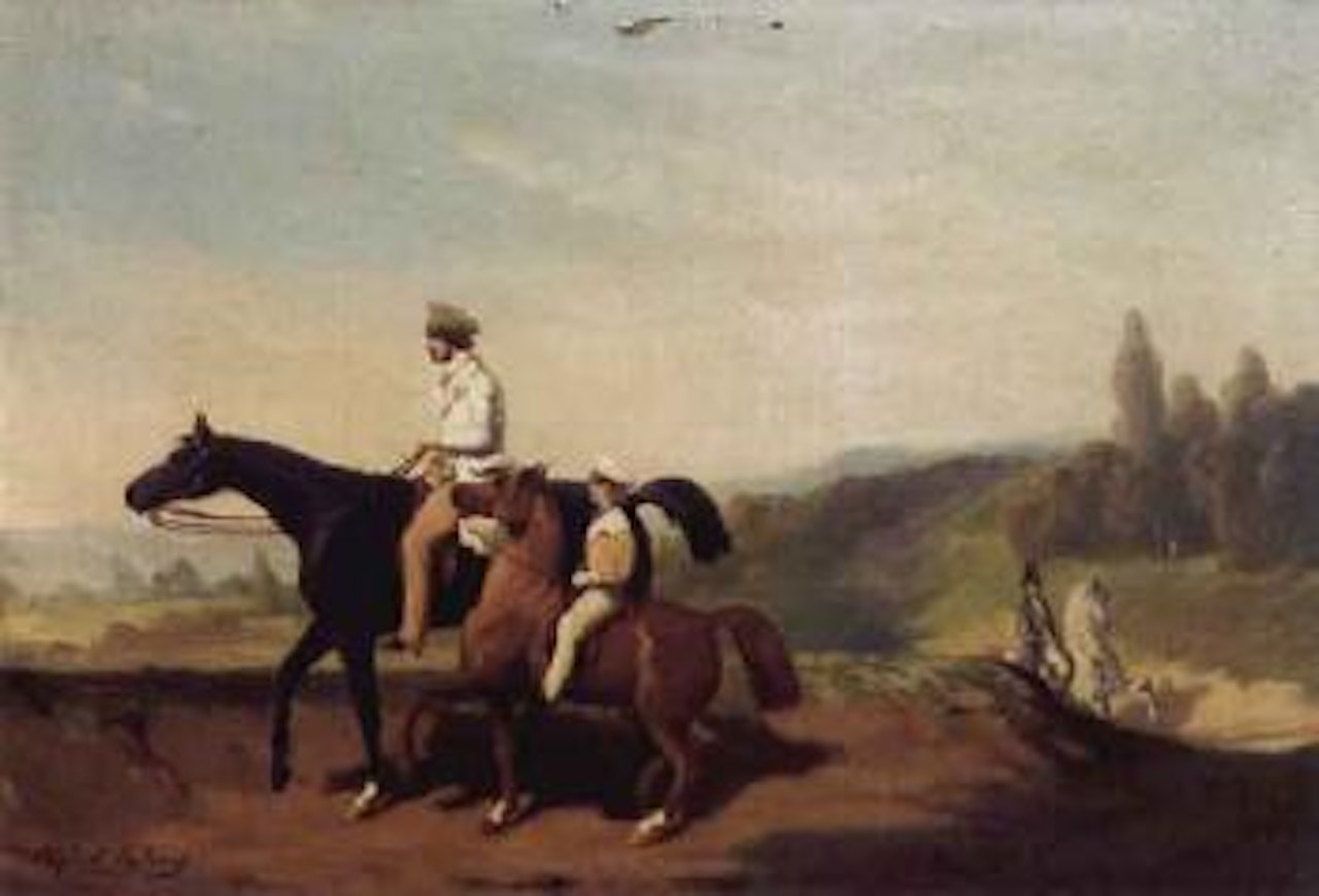 Landscape with riders by Alfred de Dreux