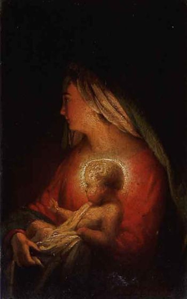Madonna and Infant Jesus at night by Petrus van Schendel