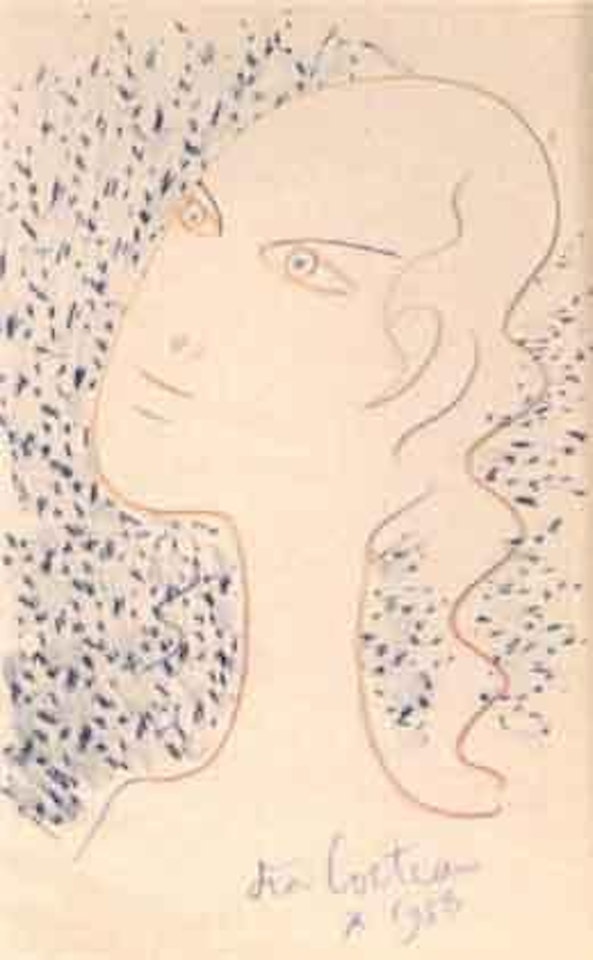 A woman's head by Jean Cocteau