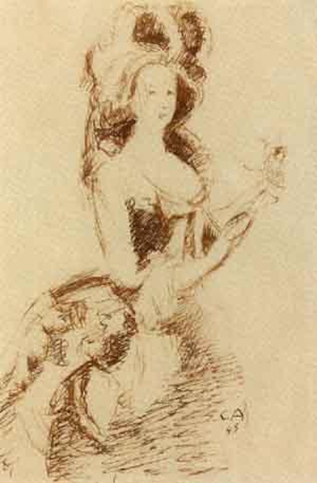 Portrait of a woman wearing an historical costume by Cuno Amiet