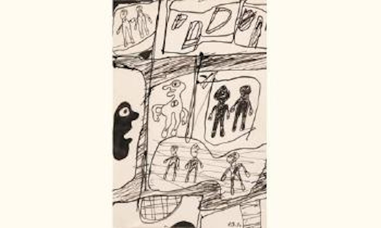 Nine figures by Jean Dubuffet