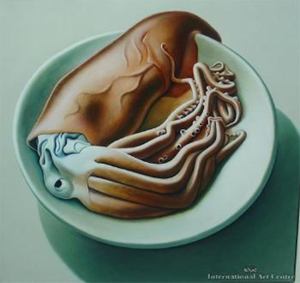 Squid on a plate by Michael Smither