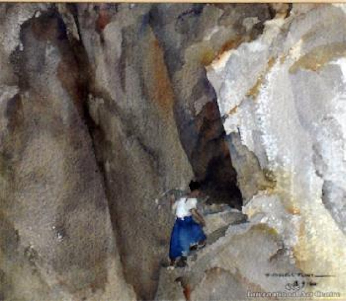 Girl on the crag by William Russell Flint