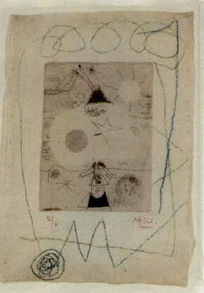 Femme et volcan by Joan Miró