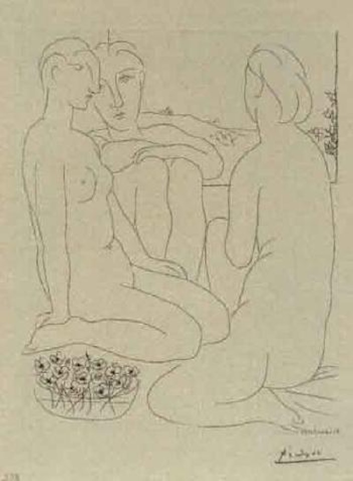 Trois femmes nues pres d'une fenetre by Pablo Picasso