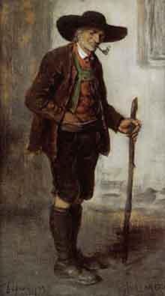 Farmer with stick, standing by Franz von Defregger