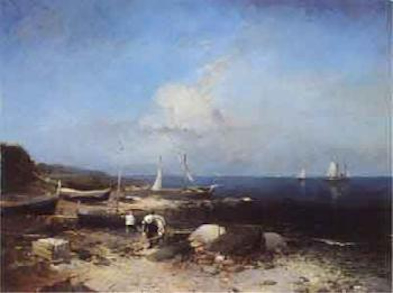 Idylic scene at sea by Russian School
