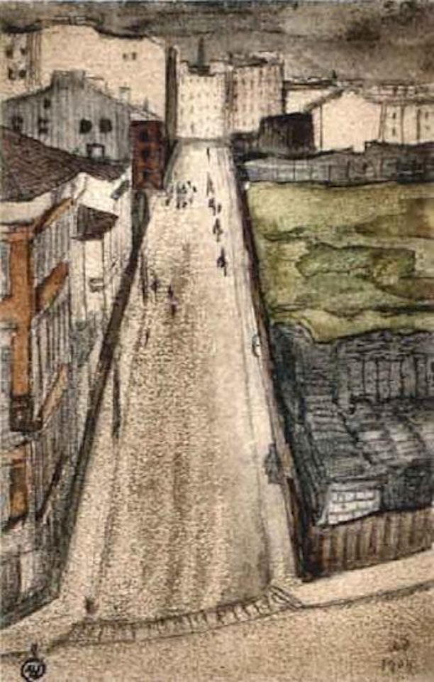 Une rue a Saint Petersbourg by Mstislav Valerianovich Dobuzhinsky