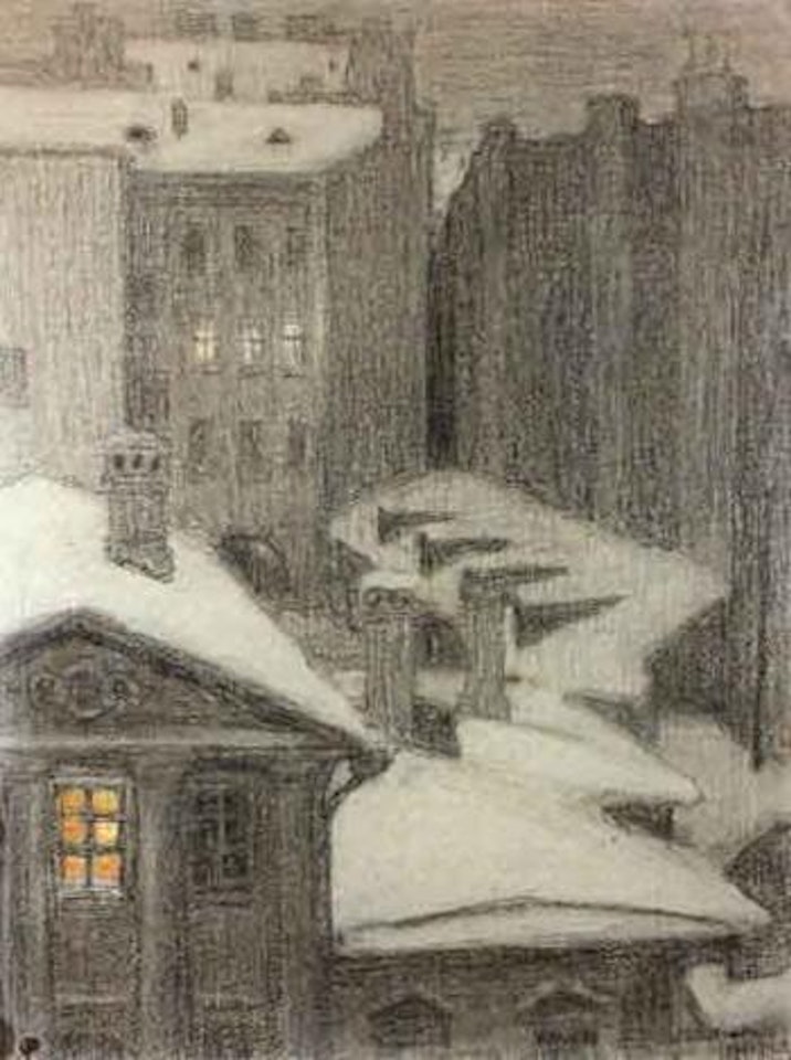 Crepuscule hivernal a Saint Petersbourg by Mstislav Valerianovich Dobuzhinsky