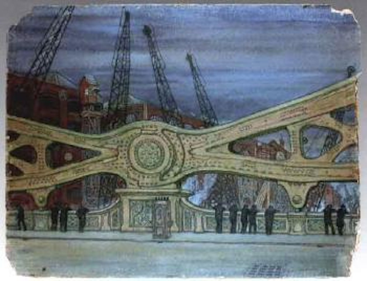 Tower Bridge, London by Mstislav Valerianovich Dobuzhinsky