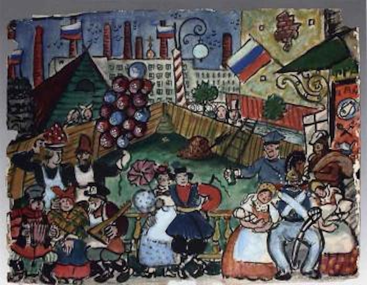 La fete populaire by Mstislav Valerianovich Dobuzhinsky