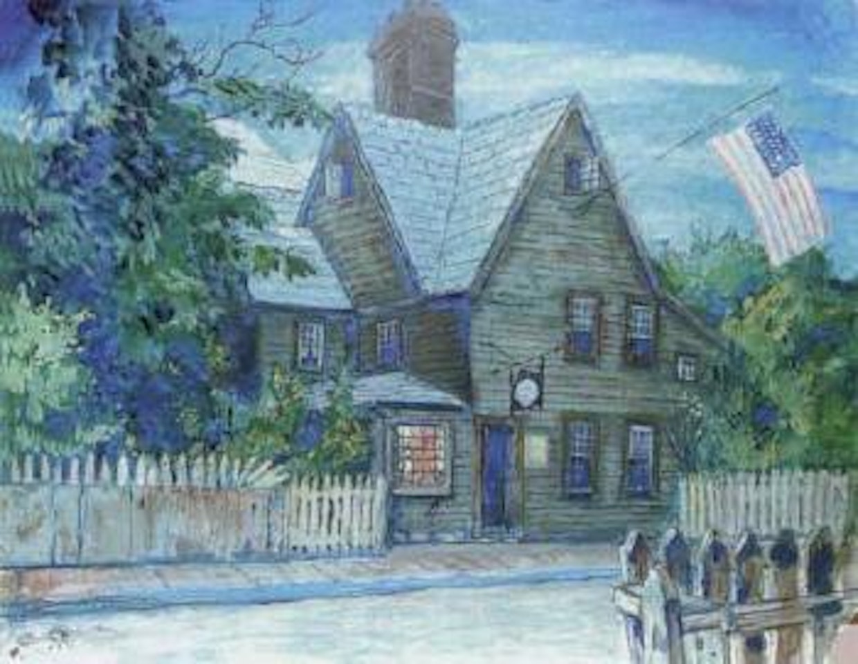 Maison de Seven Gables a Salem by Mstislav Valerianovich Dobuzhinsky