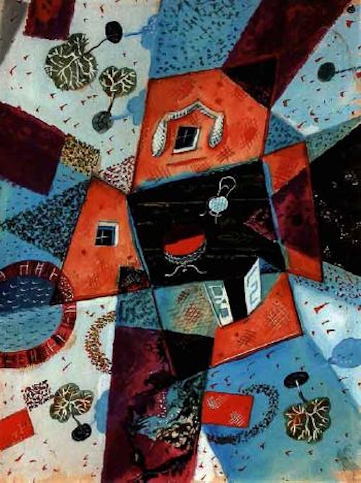 Interieur eclate dans un parc, New York by Mstislav Valerianovich Dobuzhinsky