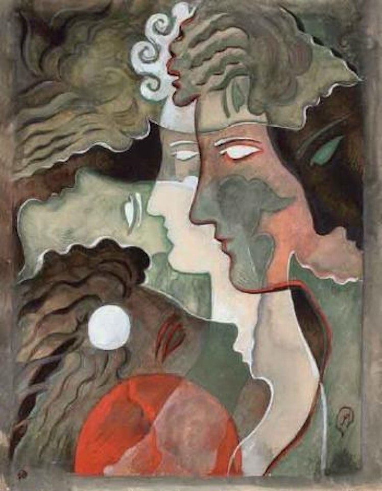 Composition aux six visages by Mstislav Valerianovich Dobuzhinsky