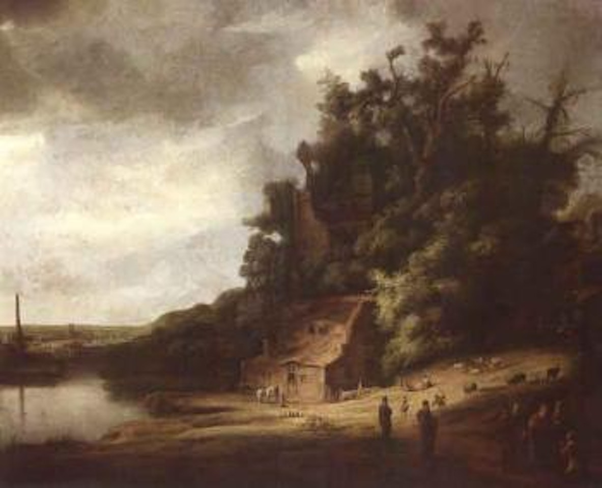 On the road to Emmaus by Attributed to Rembrandt Harmensz van Rijn