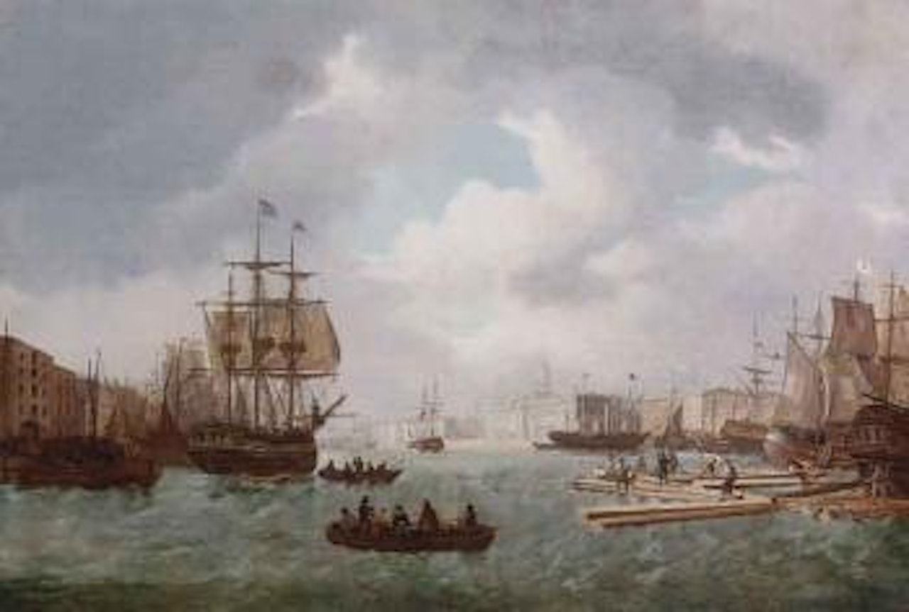 Saint Petersburg Harbour by Russian School