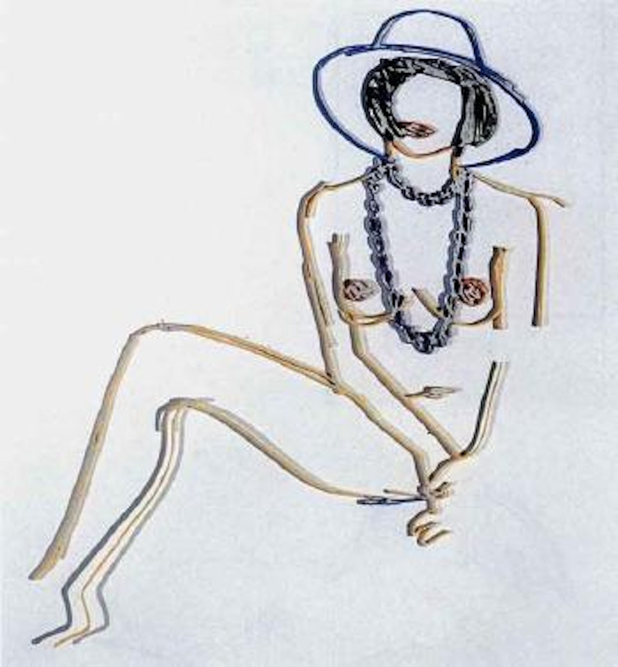 Partial Monica with hat and beads by Tom Wesselmann