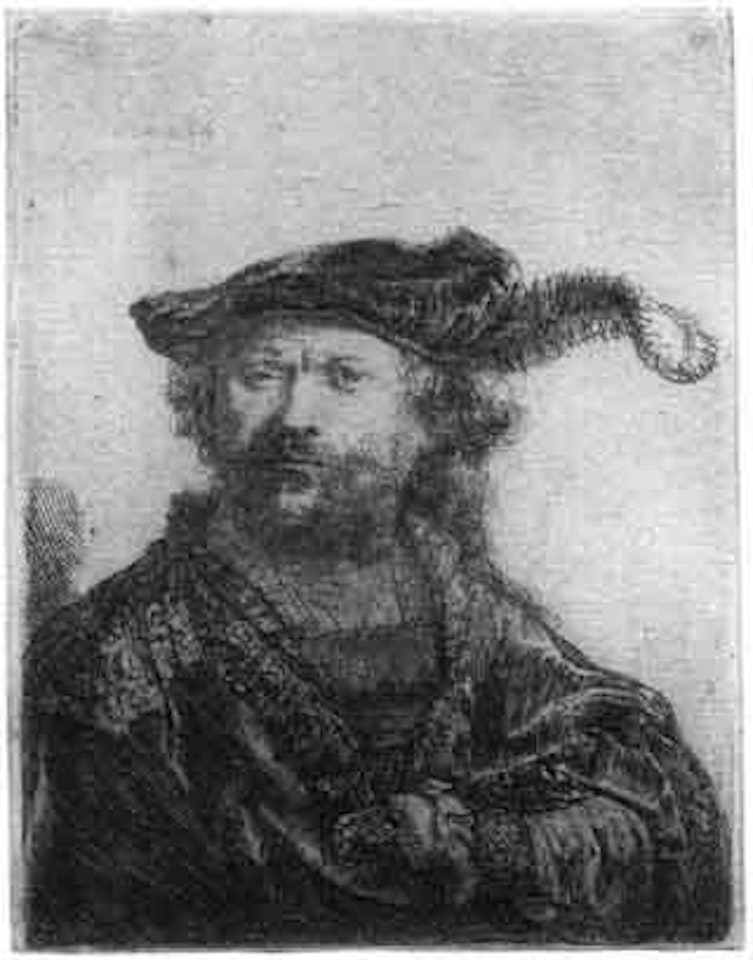 Self-portrait with Barett by Attributed to Rembrandt Harmensz van Rijn