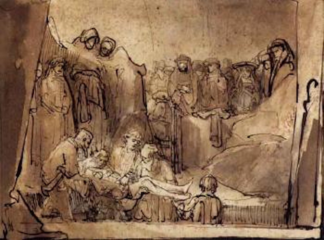 The Entombment by Attributed to Rembrandt Harmensz van Rijn