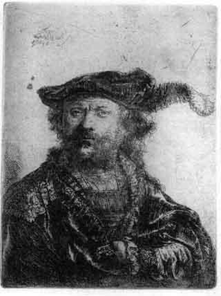 Self-portrait with Barett by Attributed to Rembrandt Harmensz van Rijn