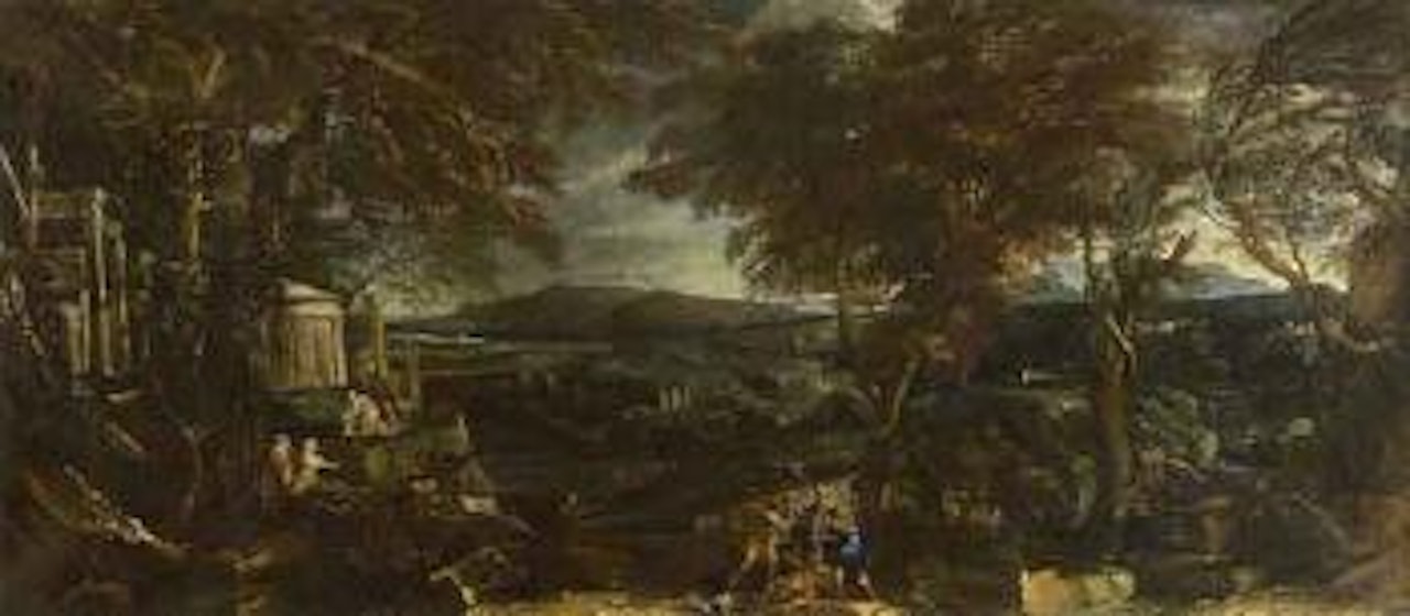 Heroic landscape with figures by Italian School
