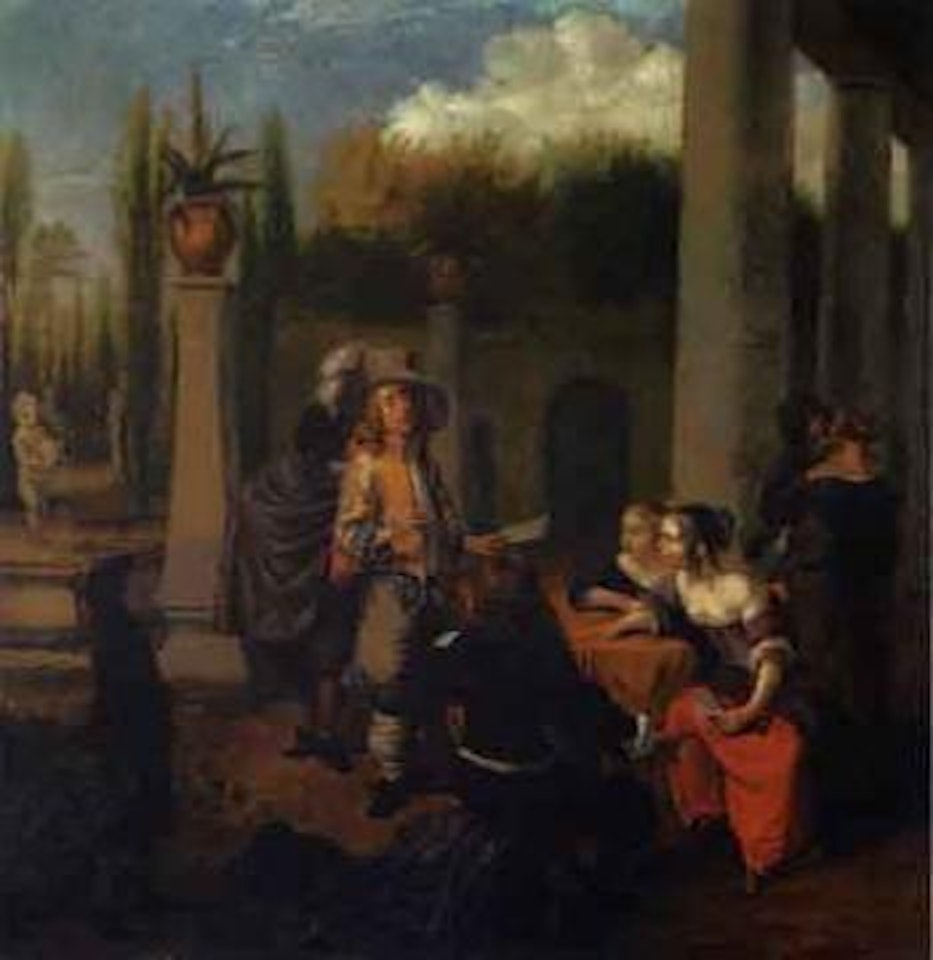 Young boys playing in a park by Jacob van Loo