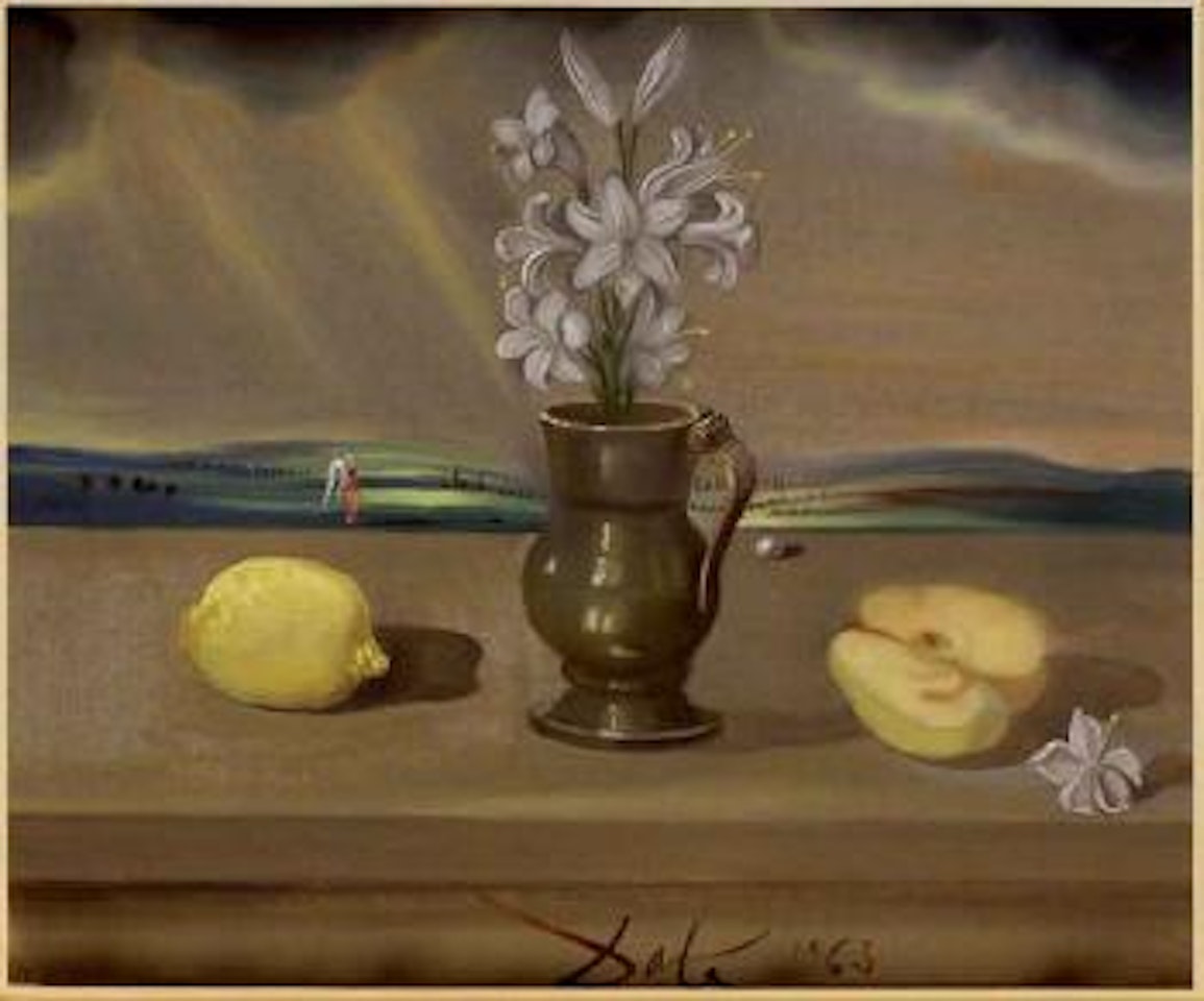 Still life with lilies by Salvador Dali