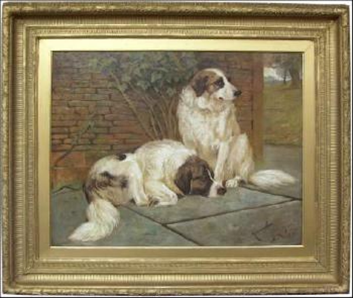 Study of two gun dogs by Arthur Wardle