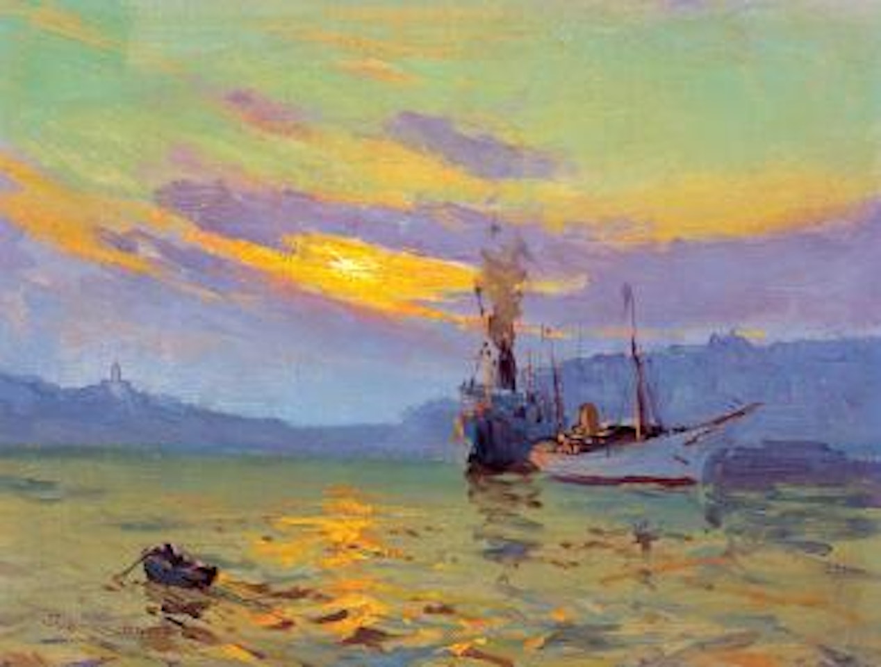 Alaskan Harbour scene by Sydney Mortimer Laurence