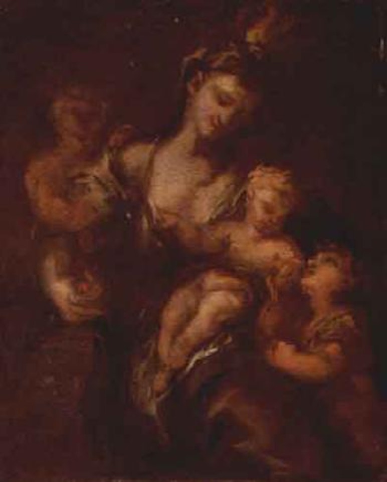 Madonna and Child with Saint John and an angel by Valerio Castello