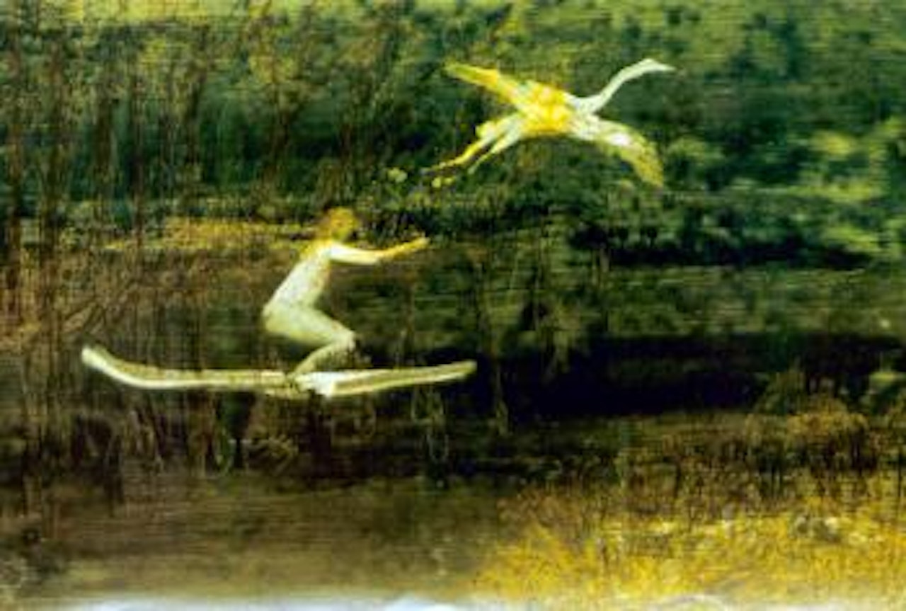 Man with bird, New Guinea by Sidney Nolan