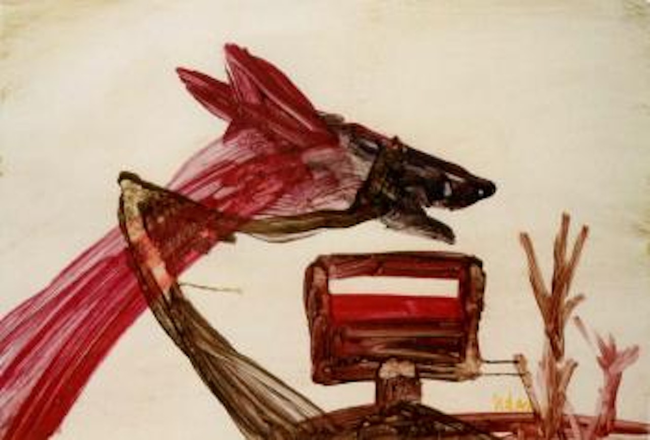 Kelly and horse by Sidney Nolan