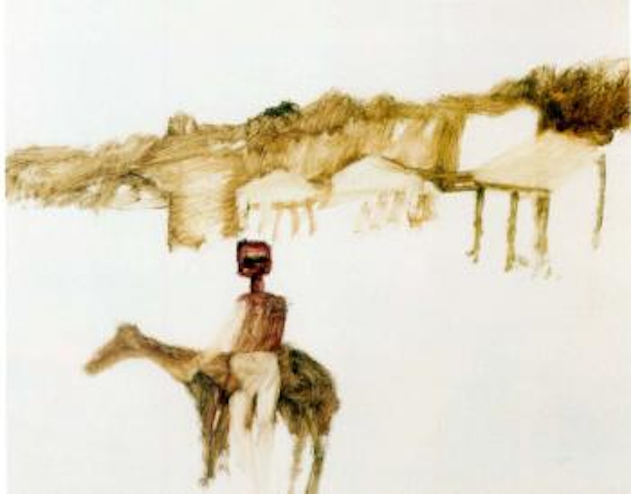 Kelly and horse by Sidney Nolan
