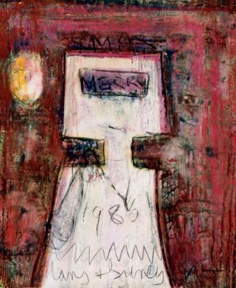 Ned Kelly, a Christmas card by Sidney Nolan