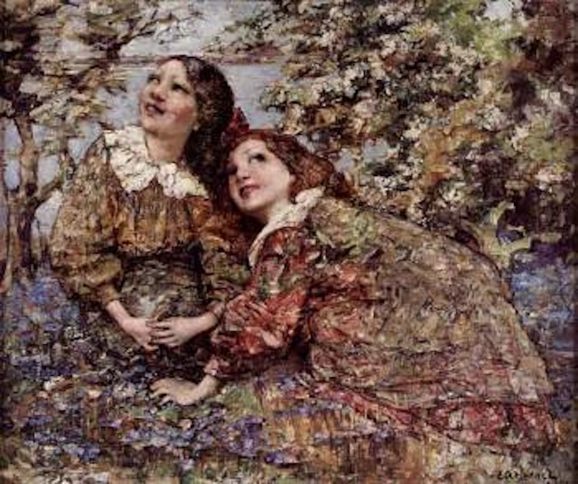 Gathering wild flowers by Edward Atkinson Hornel