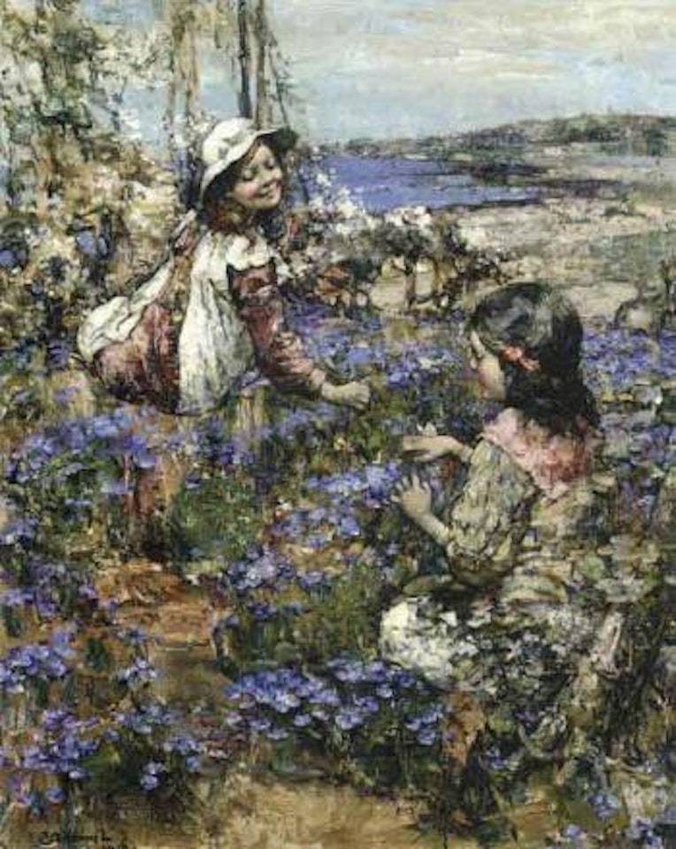Girls among the violets by Edward Atkinson Hornel