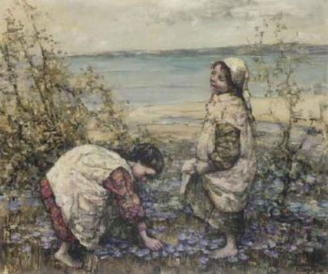 Collecting violets at Brighouse Bay by Edward Atkinson Hornel