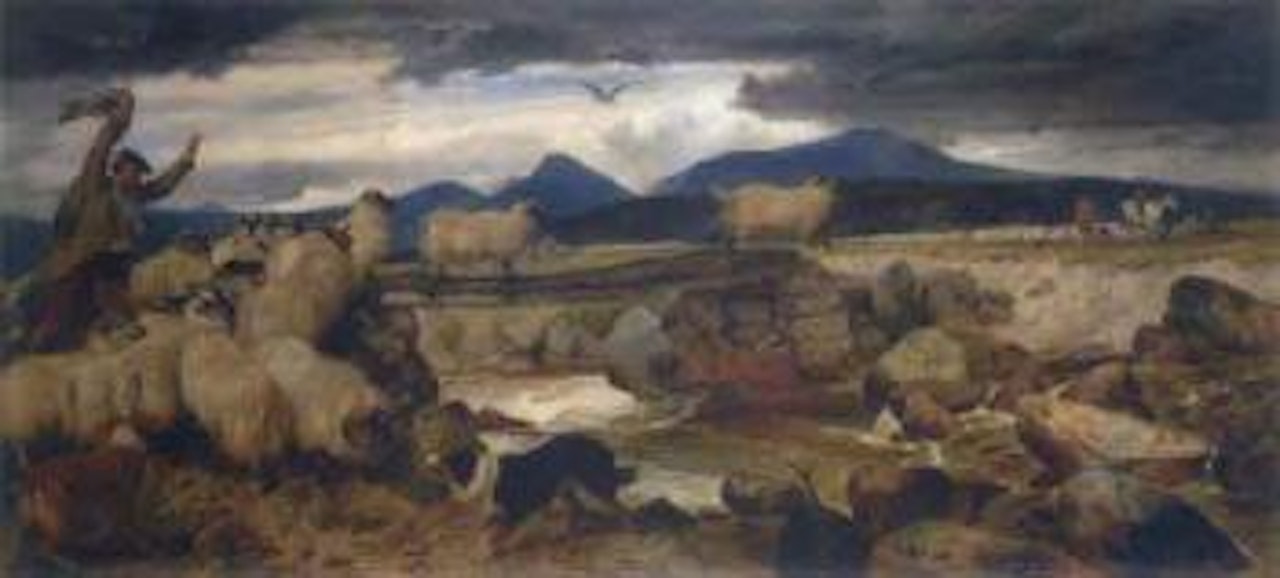 Sheep gathering in Strathspey by Richard Ansdell