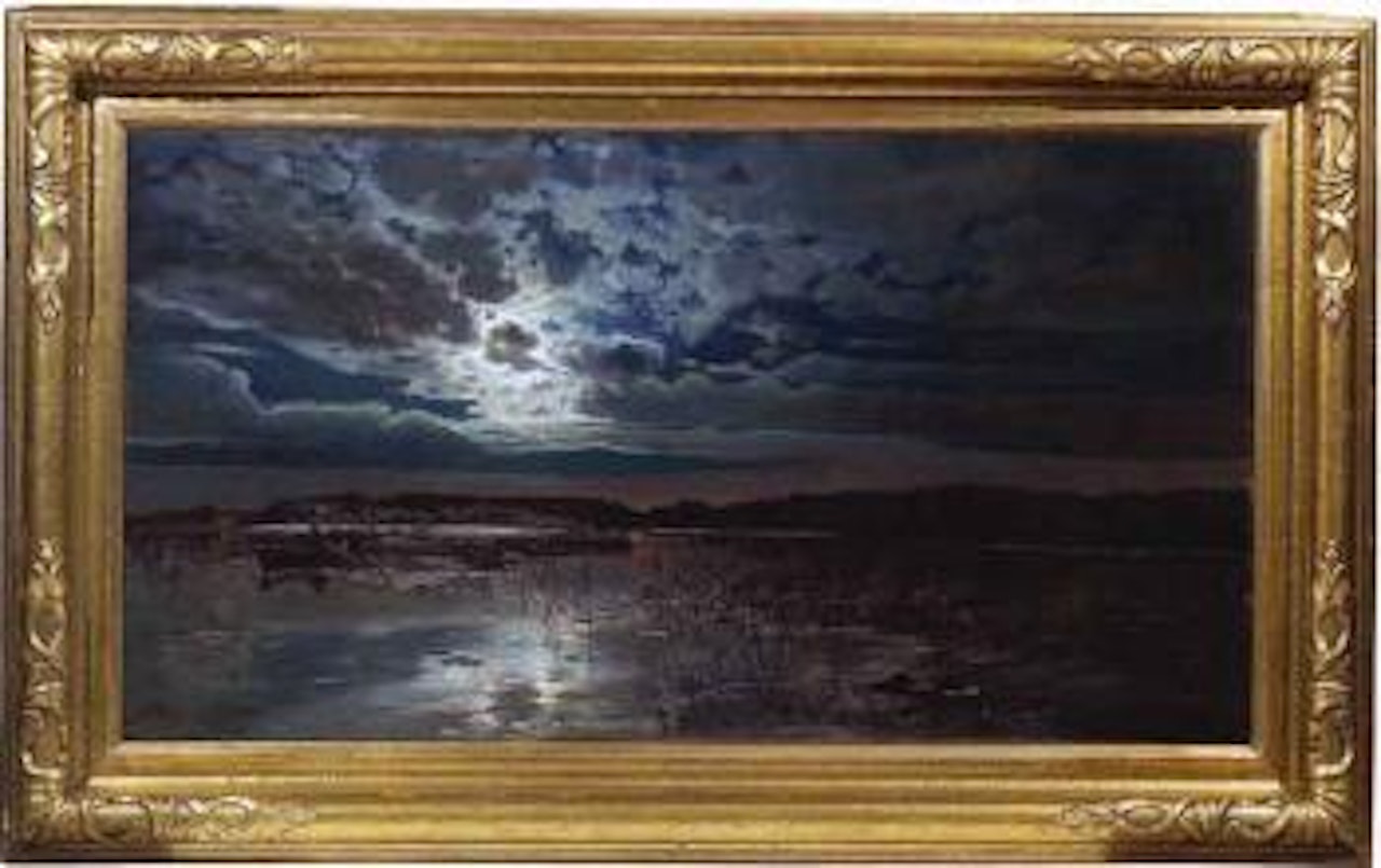 Moonlit waters by Peder Mork Monsted