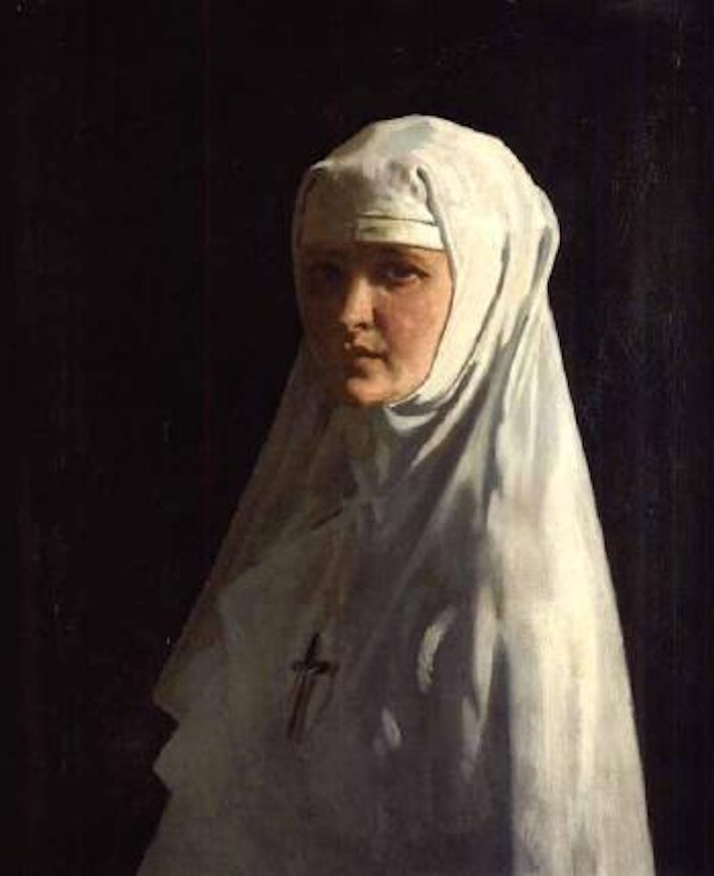 Portrait of Yvonne Aubicq as a nun by William Orpen