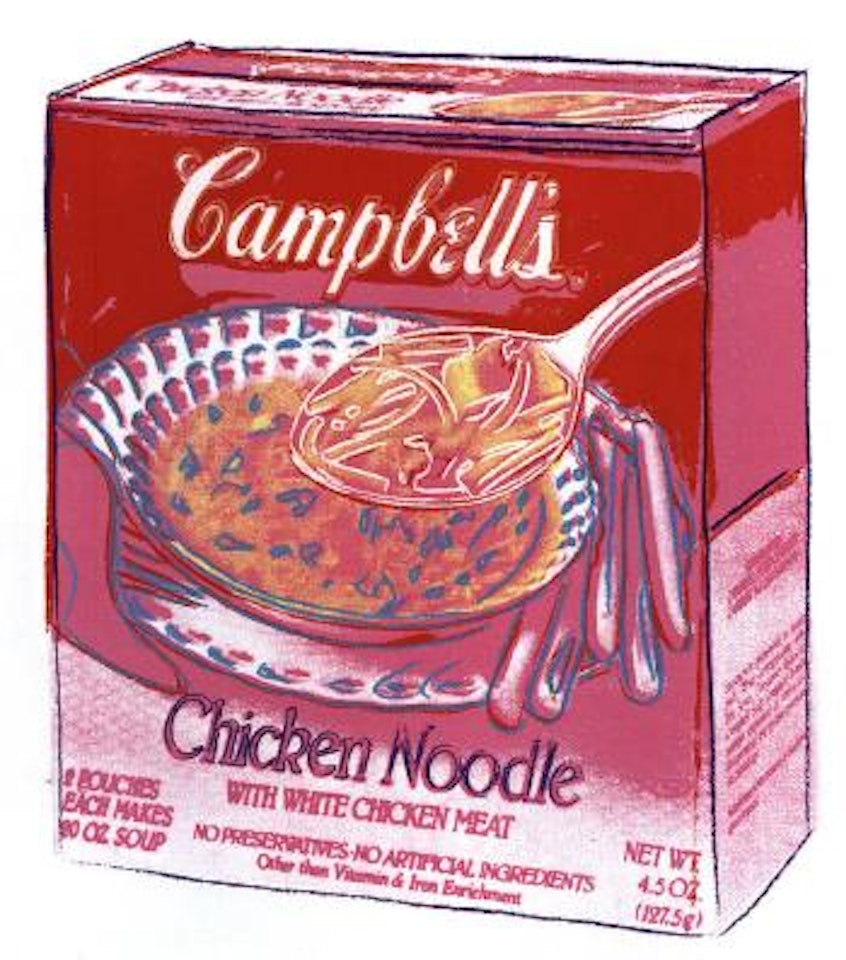 Campbell's chicken noodle soup box by Andy Warhol