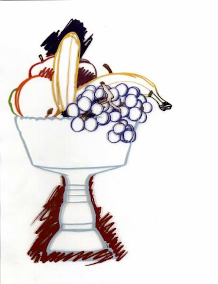 Compote with fruit and shadow by Tom Wesselmann