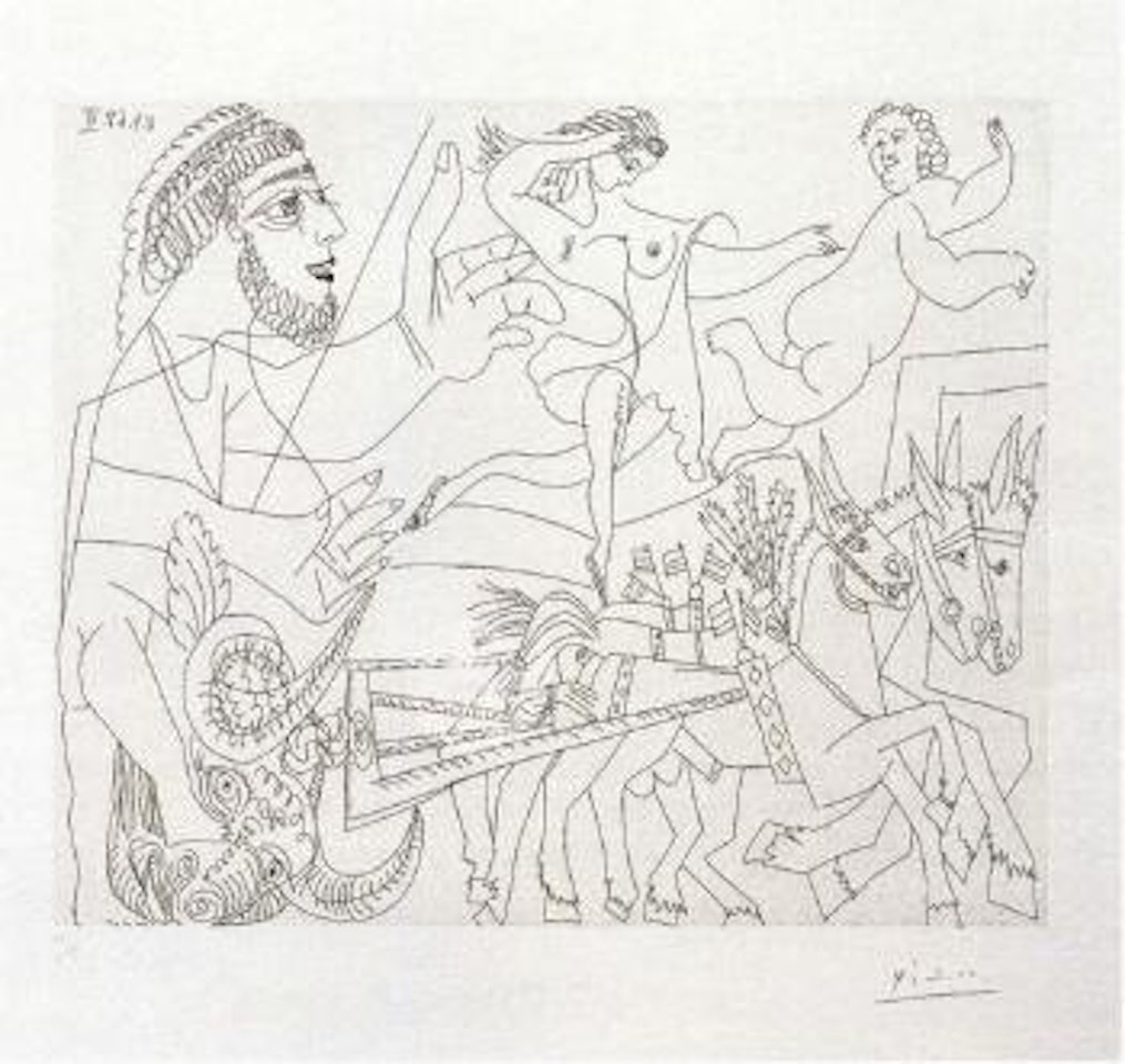 El Arrastre, avec ecuyere et Putto by Pablo Picasso