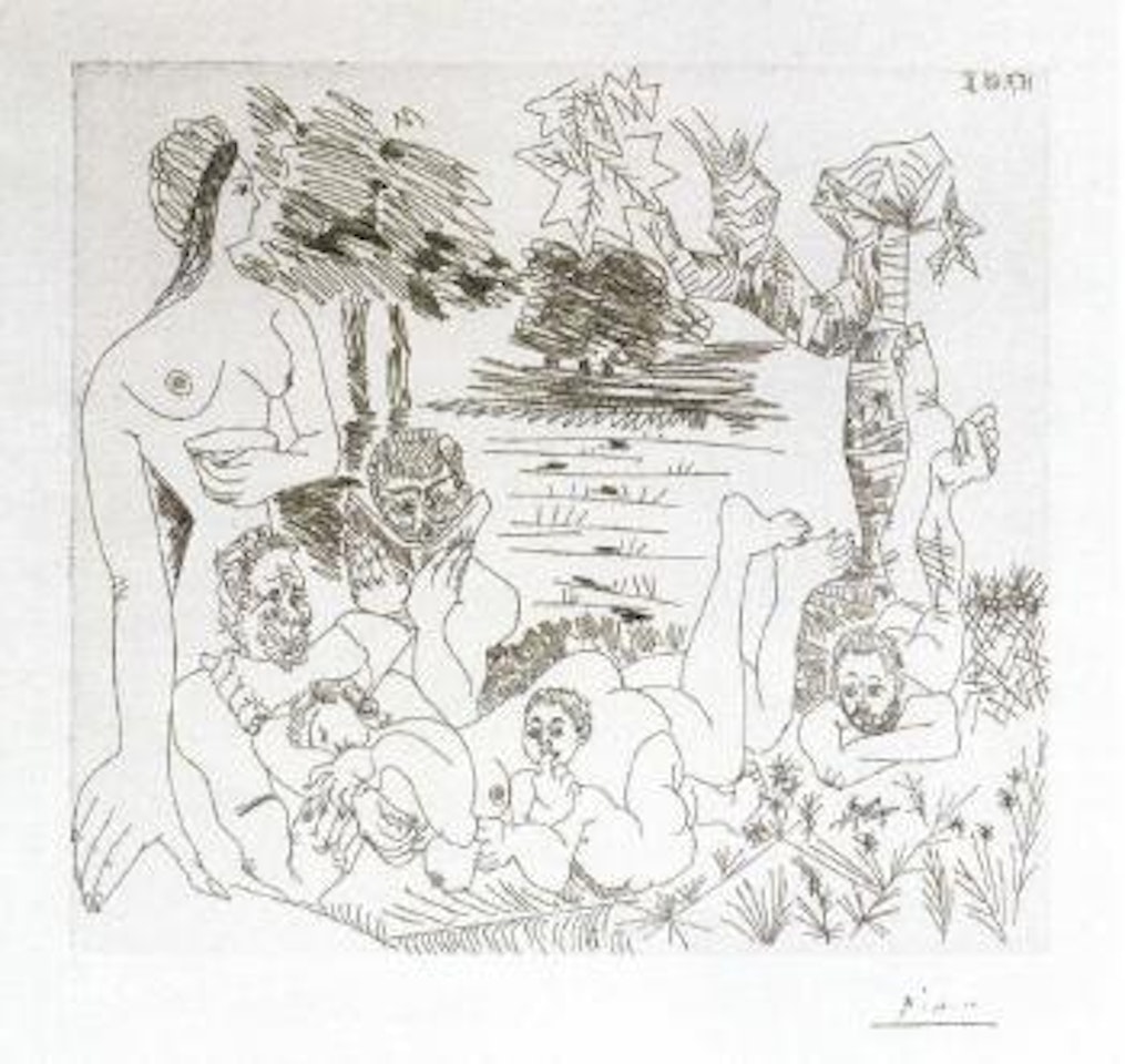 Scene pastorale poussinesque by Pablo Picasso