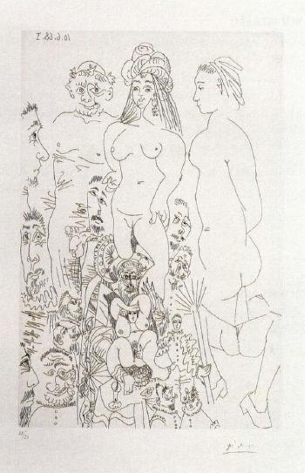 Orgie chez les filles avec spectateurs by Pablo Picasso