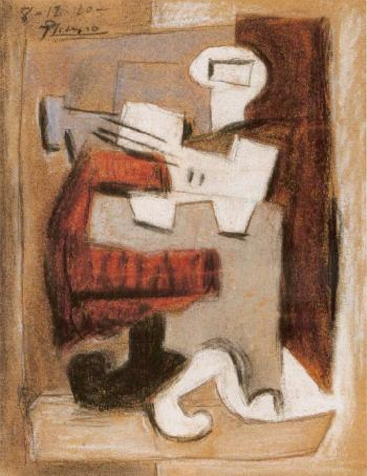 Interior with guitar by Pablo Picasso