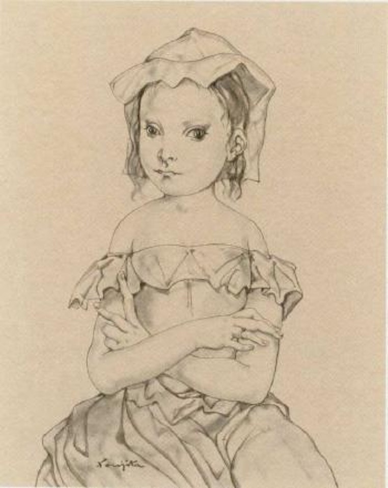 Petite fille a la coiffe by Leonard Tsuguharu Foujita