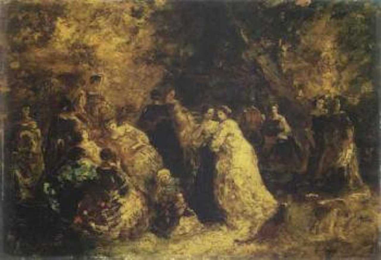 Reunion dans un parc by Adolphe Monticelli