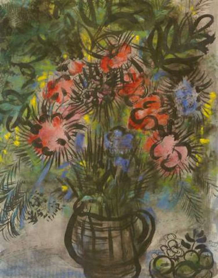 Fleurs rouges et bleues by Marc Chagall