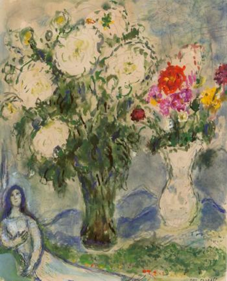 Bouquet aux fleurs blanches by Marc Chagall